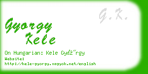 gyorgy kele business card